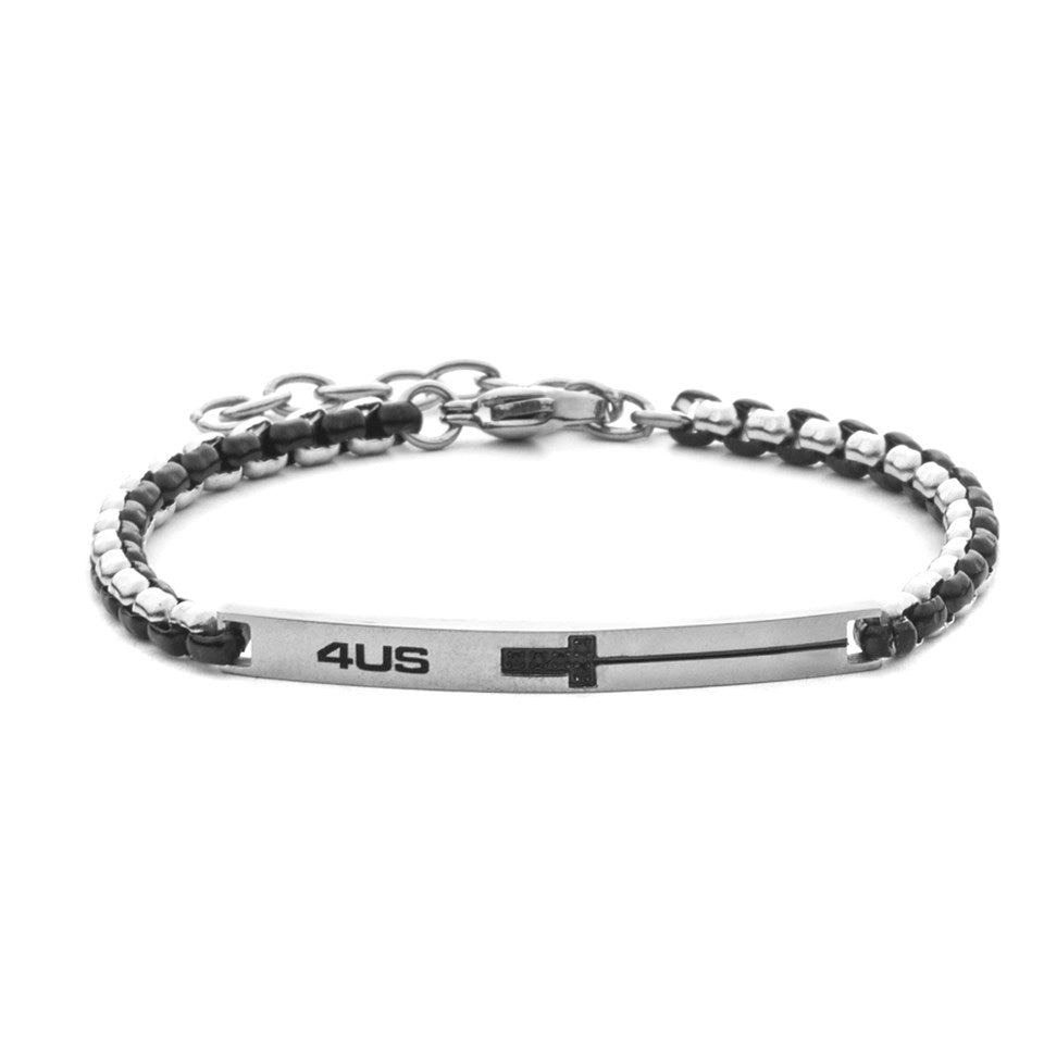 Bracciale Uomo Cesare Paciotti 4US Bicolore Nero 4UBR8542 - Arena Gioielli - cesare paciotti