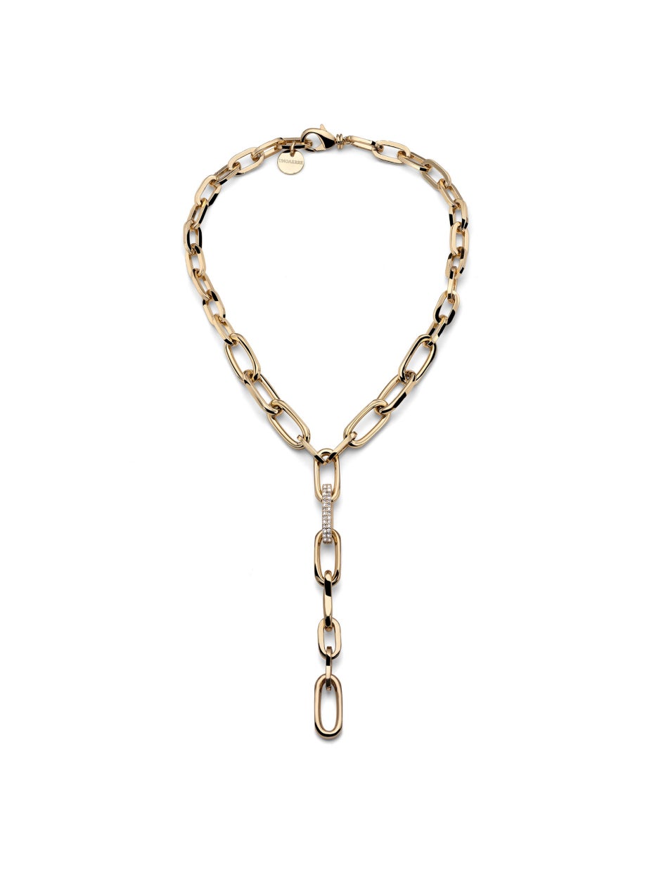 Collana Donna Unoaerre Catena Y Zirconi Oro - Unoaerre