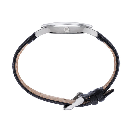Orologio Solo Tempo Uomo Breil Tribe Belmont EW0852 in Pelle Nera e Acciaio con Quadrante Argento 39 mm - Arena Gioielli - Breil