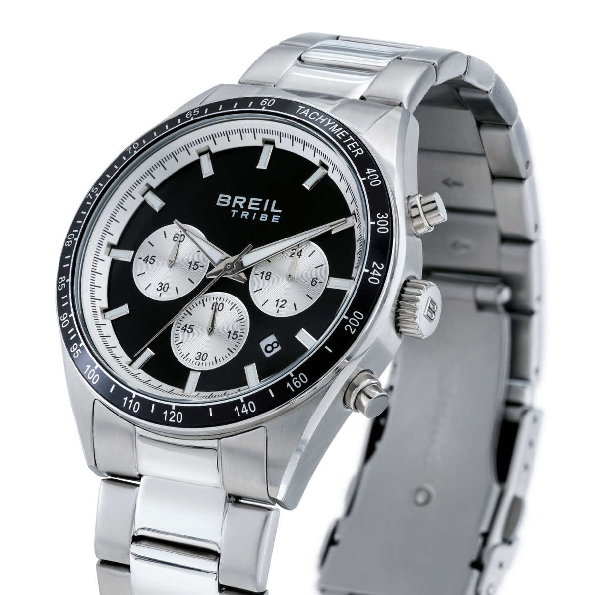 Orologio Cronografo Uomo Breil Tribe Eco EW0859 in Acciaio Silver con Quadrante Nero 42 mm - Breil