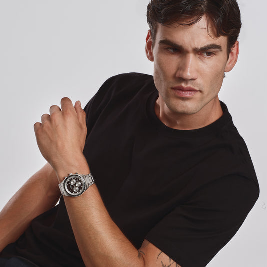 Orologio Cronografo Uomo Breil Tribe Eco EW0859 in Acciaio Silver con Quadrante Nero 42 mm - Arena Gioielli - Breil
