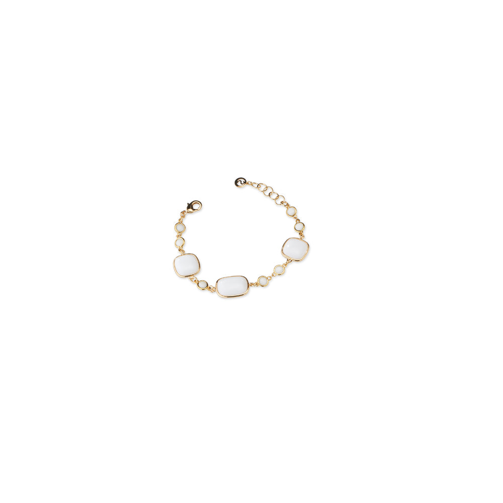 Bracciale Donna Sovrani Ottone Dorato Station Madreperla Bianca J11582 - Sovrani