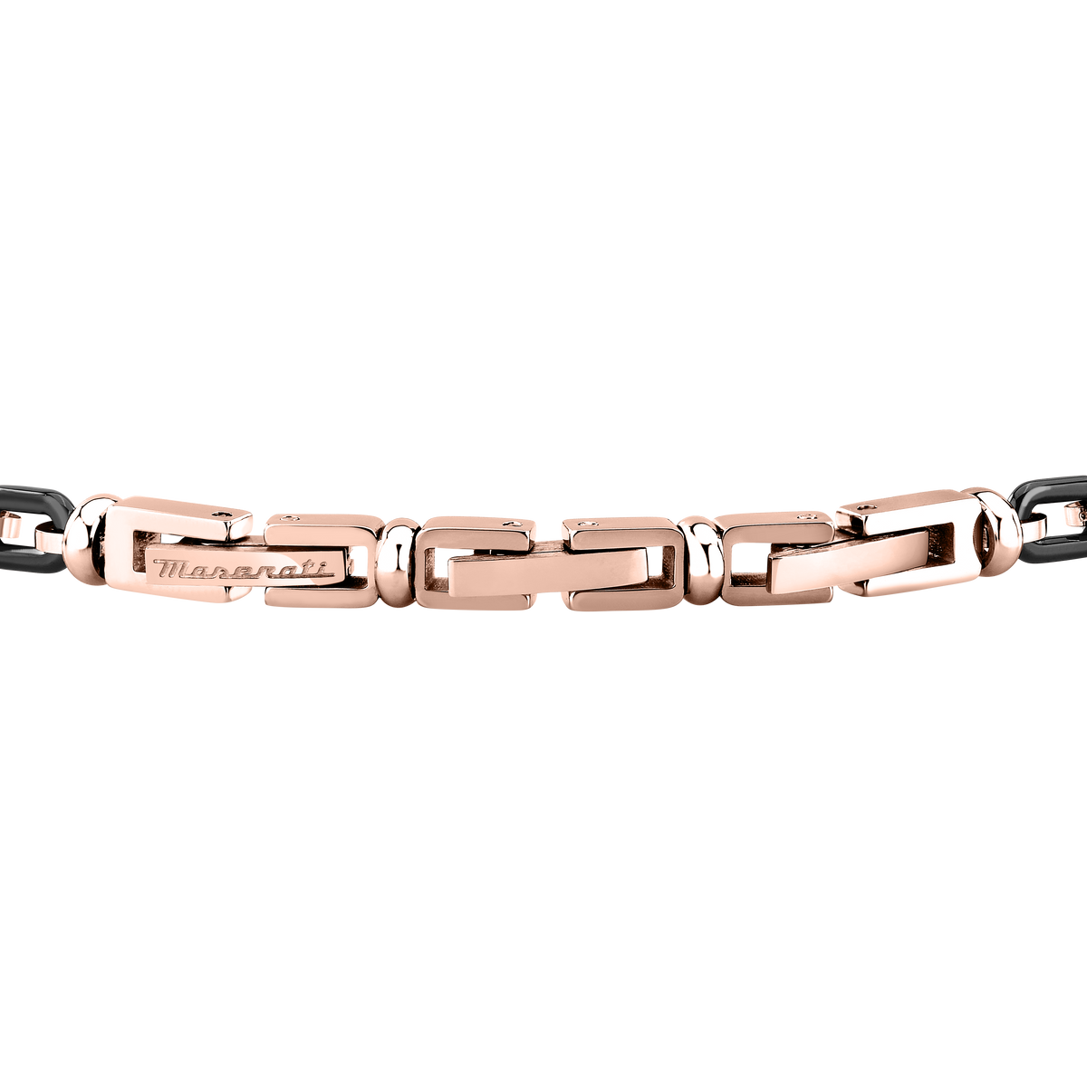 Bracciale Uomo Maserati Ceramic in Acciaio Nero e Dettagli Rose Gold con Tridente JM426ATZ91 - Maserati