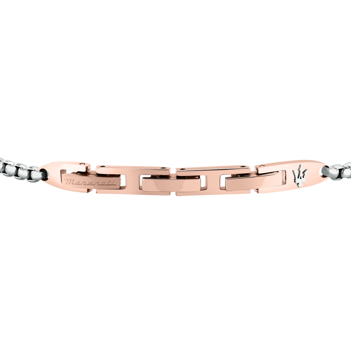 Bracciale Uomo Maserati Titanium in Titanio e Acciaio Silver con Dettaglio Rose Gold e Diamante Lab-Grown JM426AXF04 - Arena Gioielli - Maserati