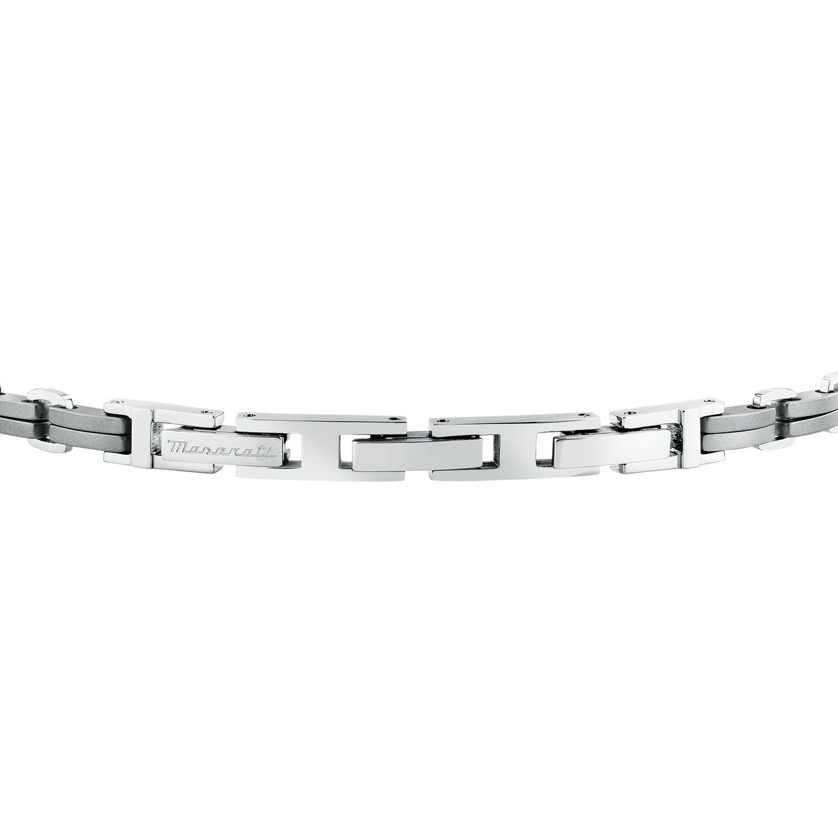 Bracciale Uomo Maserati Titanium a Catena in Titanio e Acciaio Silver con Tridente Centrale JM426AXF06 - Maserati