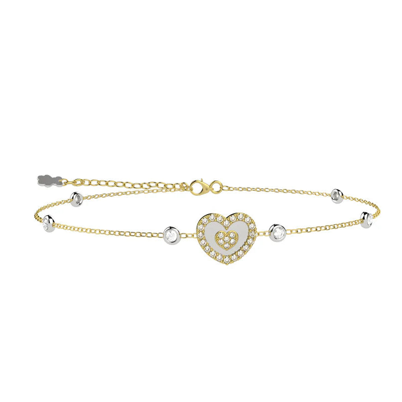 Bracciale Donna Nanan Argento Bicolore Cuore Madreperla Zirconi NAN0641 - Nanan