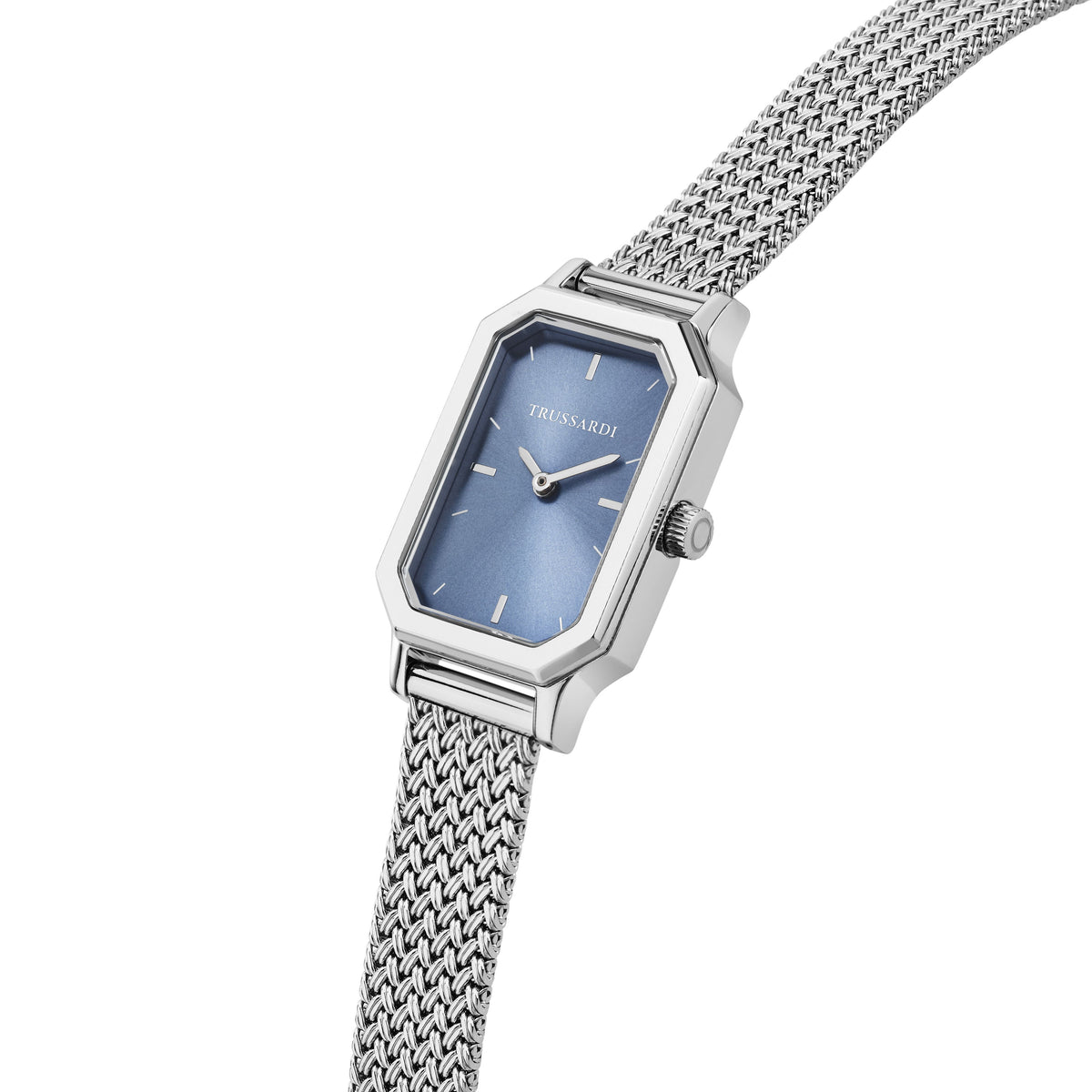 Orologio Donna Trussardi T-Brera Solo Tempo in Acciaio Silver con Quadrante Blu R2453179506 - Arena Gioielli - Trussardi