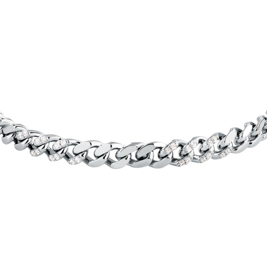 Bracciale Donna Morellato Trame in Argento Sostenibile Silver a Catena Grumetta con Cubic Zirconia Bianchi SAAG10 - Arena Gioielli - Morellato