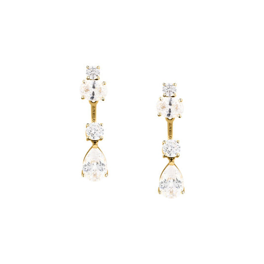 Orecchini Donna Morellato Riflessi Pendenti a Lobo in Argento Dorato con Cubic Zirconia Bianchi SABC08 - Arena Gioielli - Morellato
