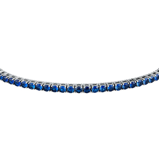Bracciale Uomo Morellato Club SABV01 Tennis in Acciaio Silver con Zirconi Blu 18,5+3,5 cm - Arena Gioielli - Morellato