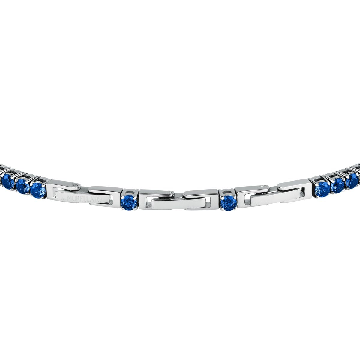 Bracciale Uomo Morellato Club SABV01 Tennis in Acciaio Silver con Zirconi Blu 18,5+3,5 cm - Morellato