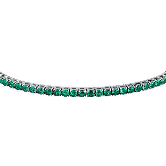 Bracciale Uomo Morellato Club SABV02 Tennis in Acciaio Silver con Pietre Verdi 18,5+3,5 cm - Arena Gioielli - Morellato