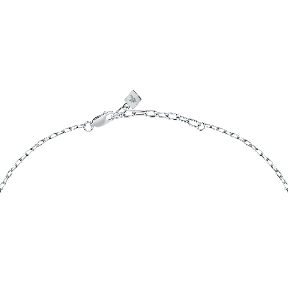 Collana Uomo Morellato Motown SALS128 in Acciaio Silver con Pendente e Zircone Blu 45+5 cm - Morellato