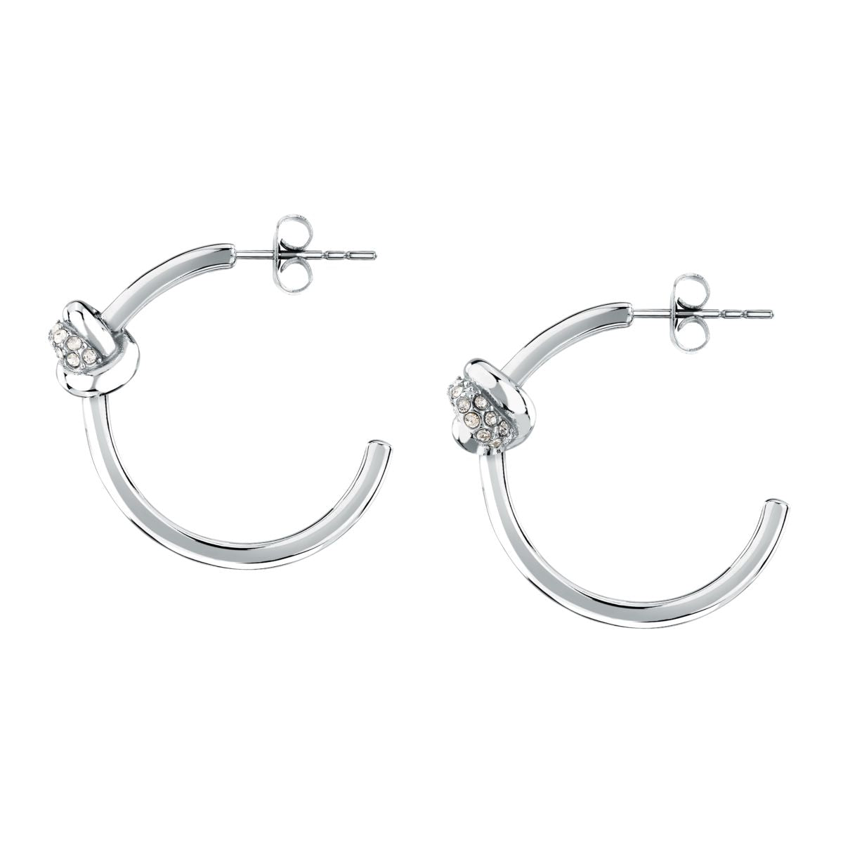 Orecchini Donna Morellato Legame SAZO12 a Cerchio in Acciaio Silver con Cristalli - Morellato