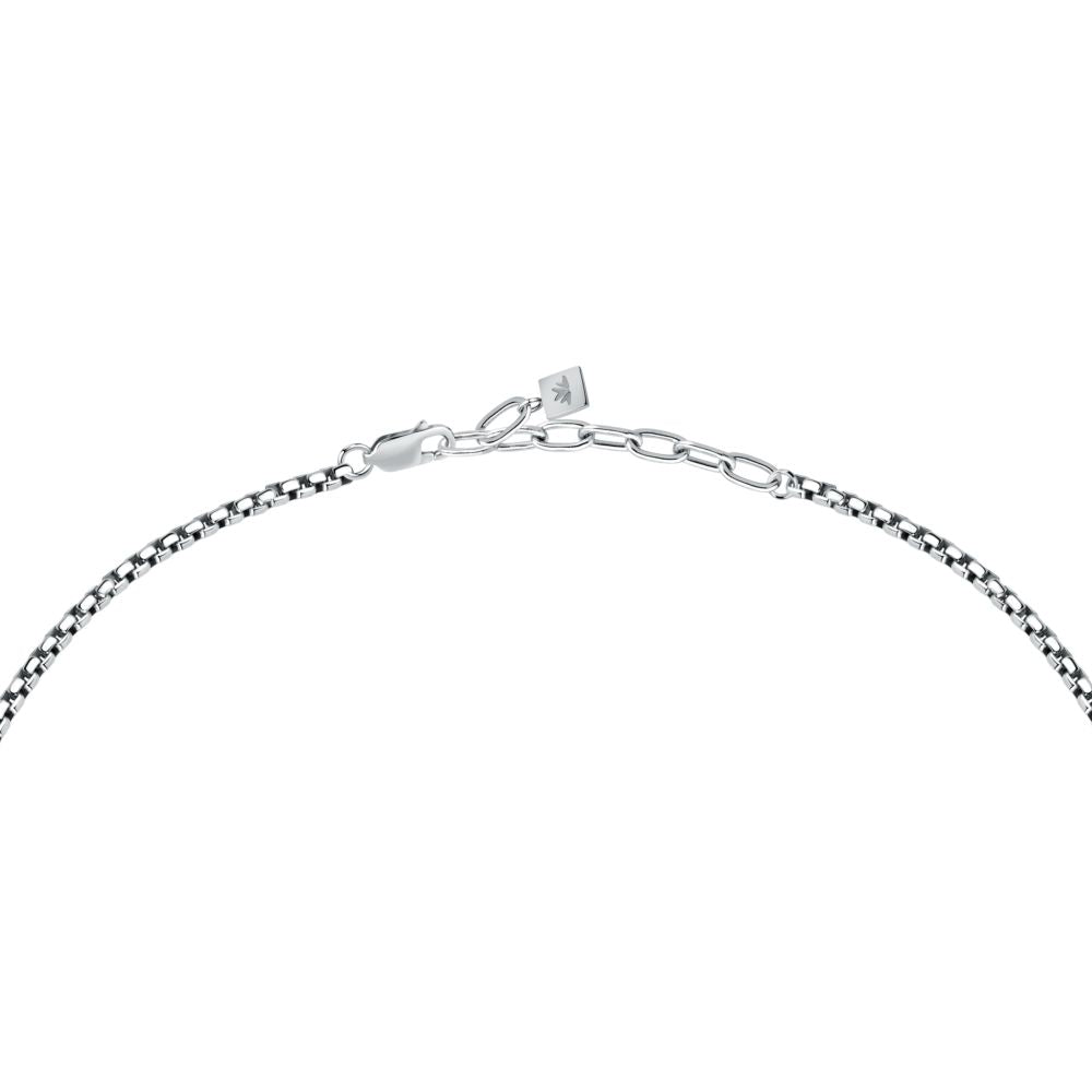 Collana Uomo Morellato Terra SBKA01 in Acciaio Silver con Pendente in Pietra Occhio di Tigre Marrone 50+5 cm - Arena Gioielli - Morellato