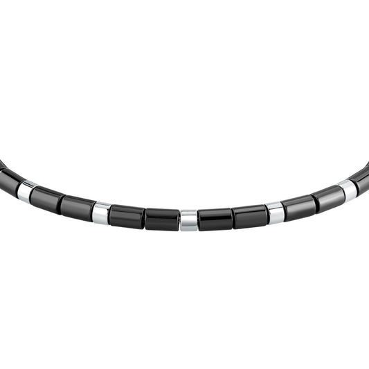 Bracciale Uomo Trussardi T-Ceramic in Acciaio e Ceramica Nera TJAXE06 - Arena Gioielli - Trussardi