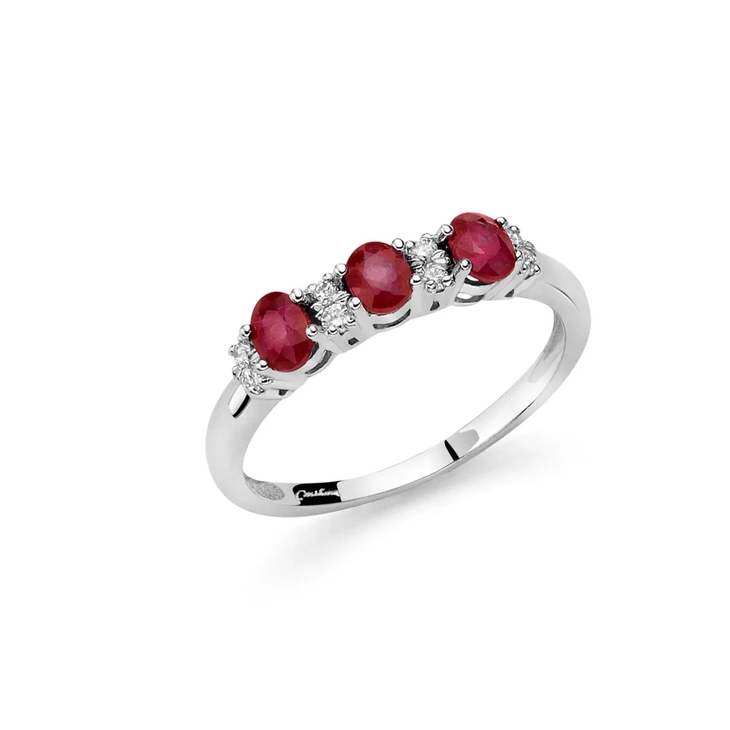 Anello Donna Miluna oro bianco 750 e diamanti e rubini LID3425 - Arena Gioielli