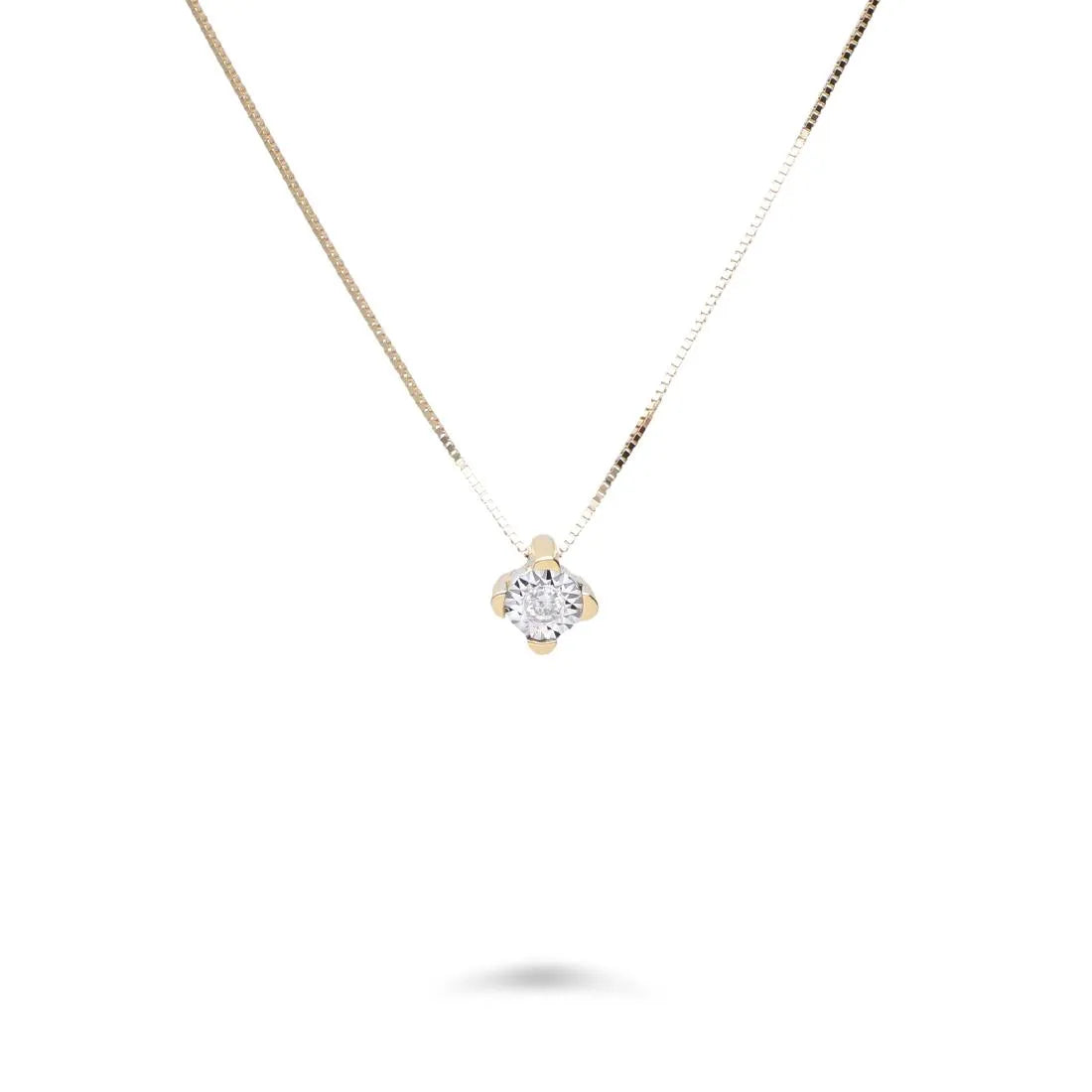 Collana punto luce oro giallo 18 carati 0,03 ct MP74-27D03G