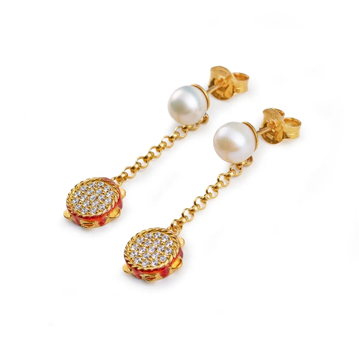 Orecchini donna Perla Tamburello Lapilli 20001407 - Arena Gioielli