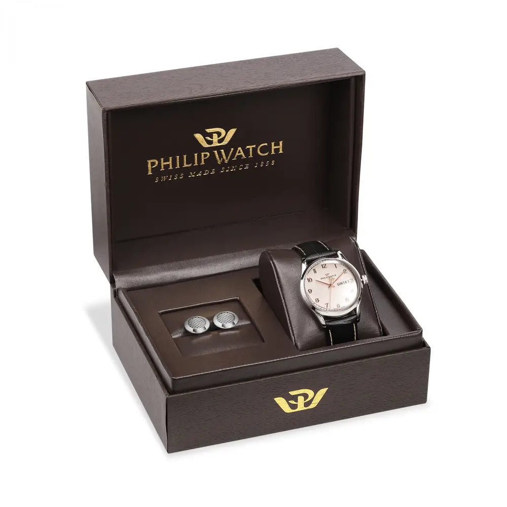 Orologio solo tempo e gemelli uomo Philip Watch Sunray R8251180017 - Arena Gioielli