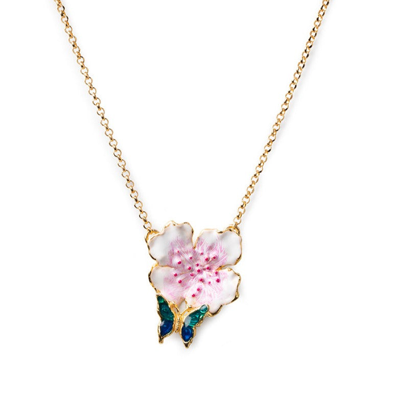 Collana donna Farfalla Fiore di Pesco Isola Bella 20001166 - Arena Gioielli