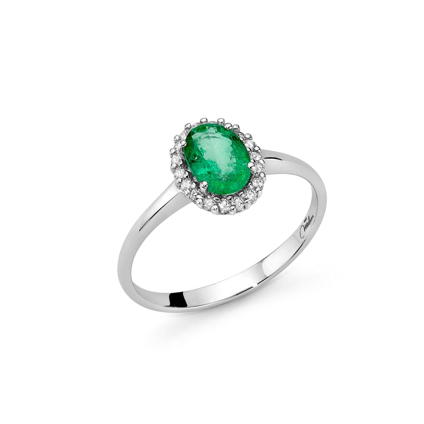 Anello Miluna oro, smeraldo e diamanti naturali LID3279 - Arena Gioielli