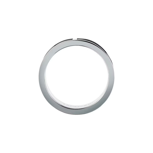 Anello Uomo Trussardi T-Steel TJAXV570 – Fascia Acciaio e Nero - Trussardi