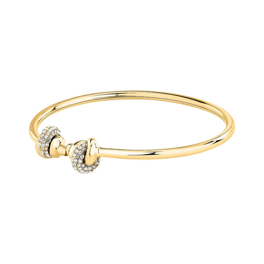 Bracciale Donna Morellato Legame SAZO09 Rigido in Acciaio Dorato con Nodi e Cristalli Bianchi 6x5 cm - Arena Gioielli - Morellato