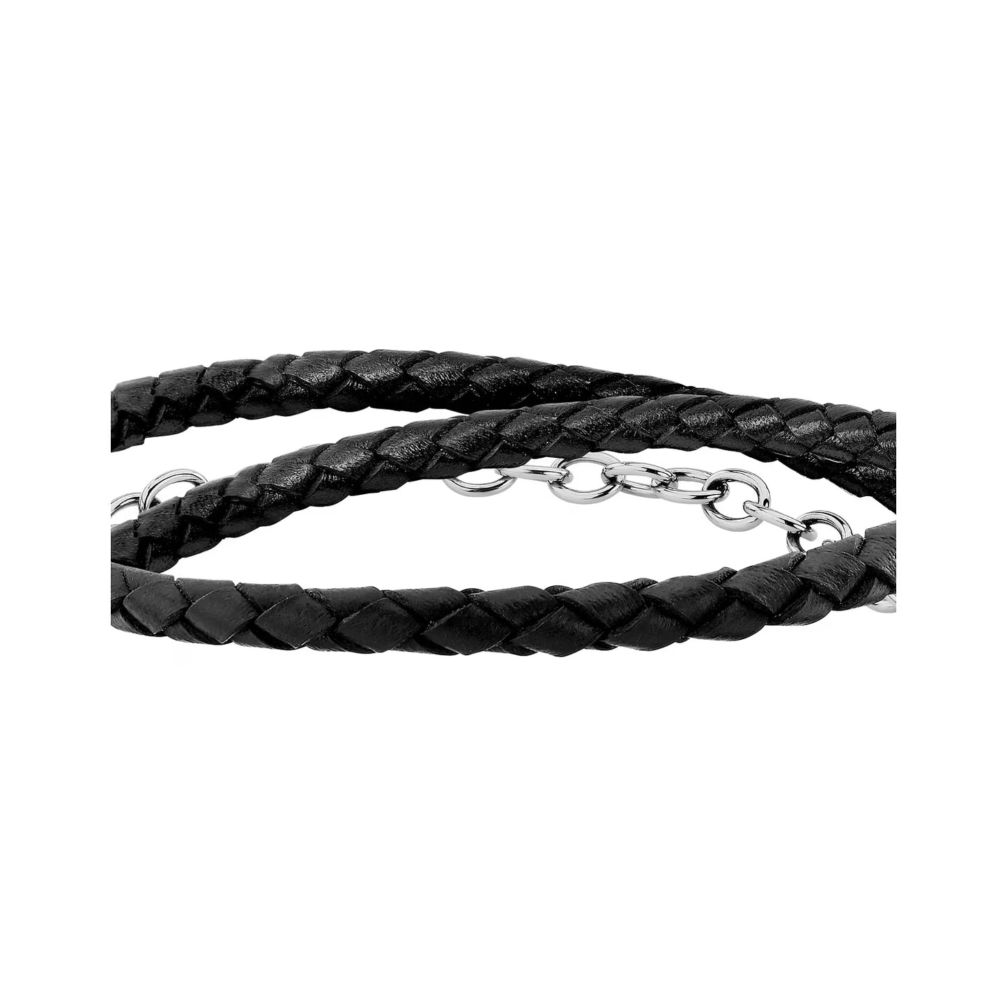 Bracciale Uomo Trussardi T-Leather TJAXZ17 – Multi-giro in Pelle e Acciaio