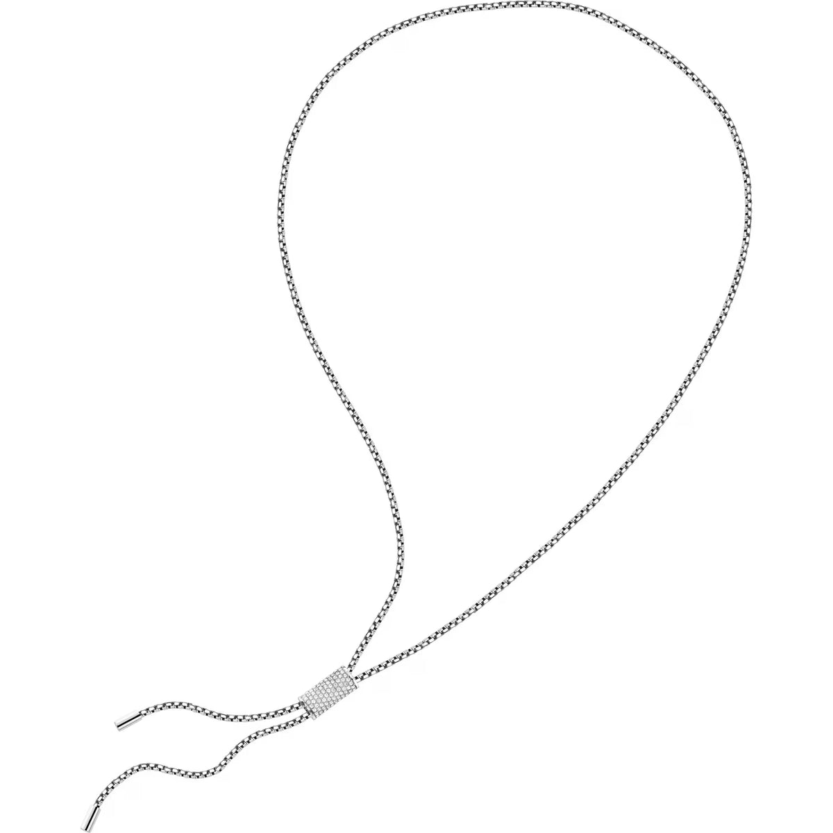 Collana Donna Trussardi T-Design Lunga con Pendente in Acciaio Silver e Cristalli Bianchi TJAXA44 - Arena Gioielli