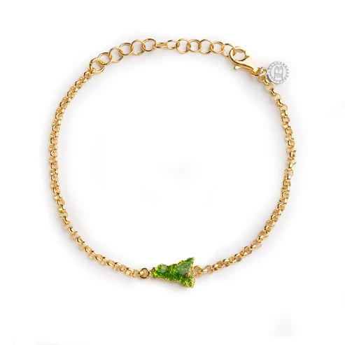 Bracciale Donna Isola Bella Rolò Sicilia 60000151 in Acciaio Placcato Oro e Smalto Verde - Arena Gioielli - Isola bella