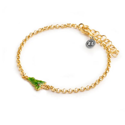 Bracciale Donna Isola Bella Rolò Sicilia 60000151 in Acciaio Placcato Oro e Smalto Verde - Arena Gioielli