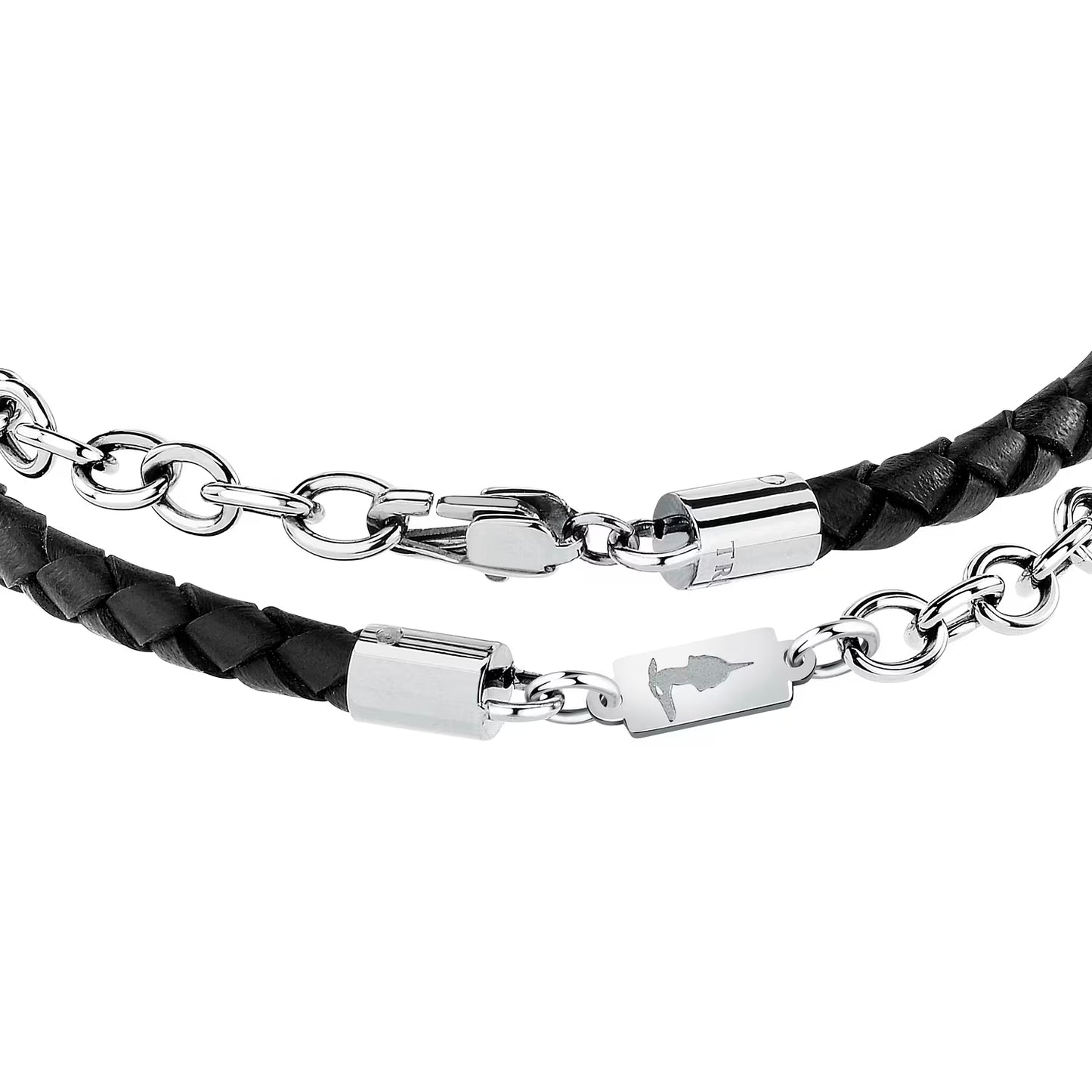 Bracciale Uomo Trussardi T-Leather TJAXZ17 – Multi-giro in Pelle e Acciaio