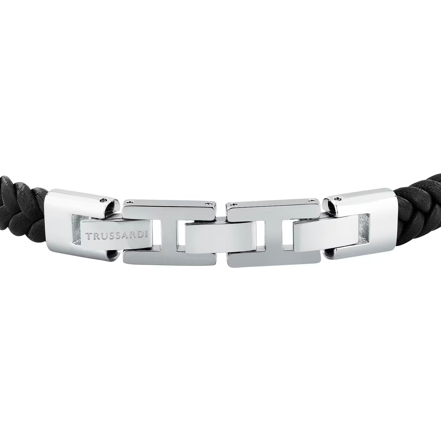 Bracciale Uomo Trussardi T-Leather TJAXZ21 – Pelle Intrecciata e Acciaio Silver - Trussardi