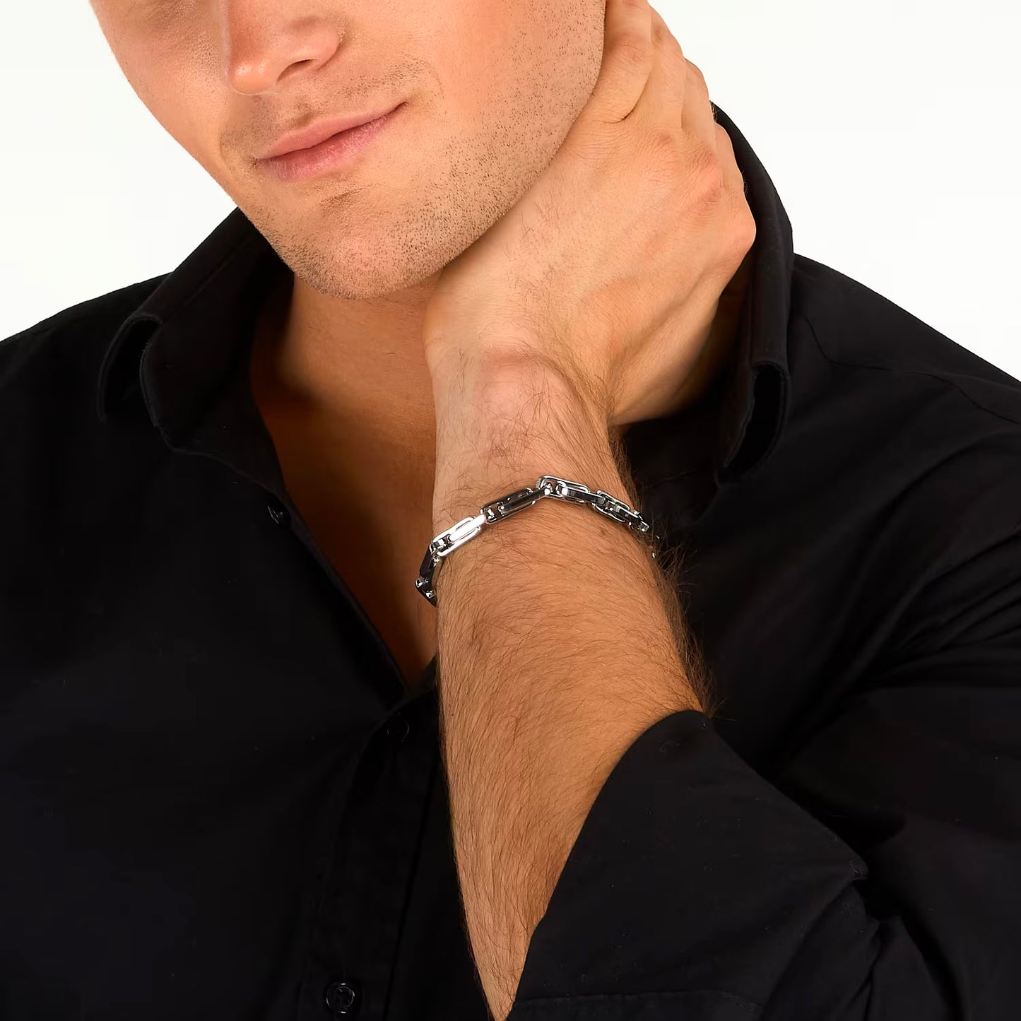 Bracciale Uomo Trussardi T-Steel TJAXV53 – Maglia Geometrica - Trussardi