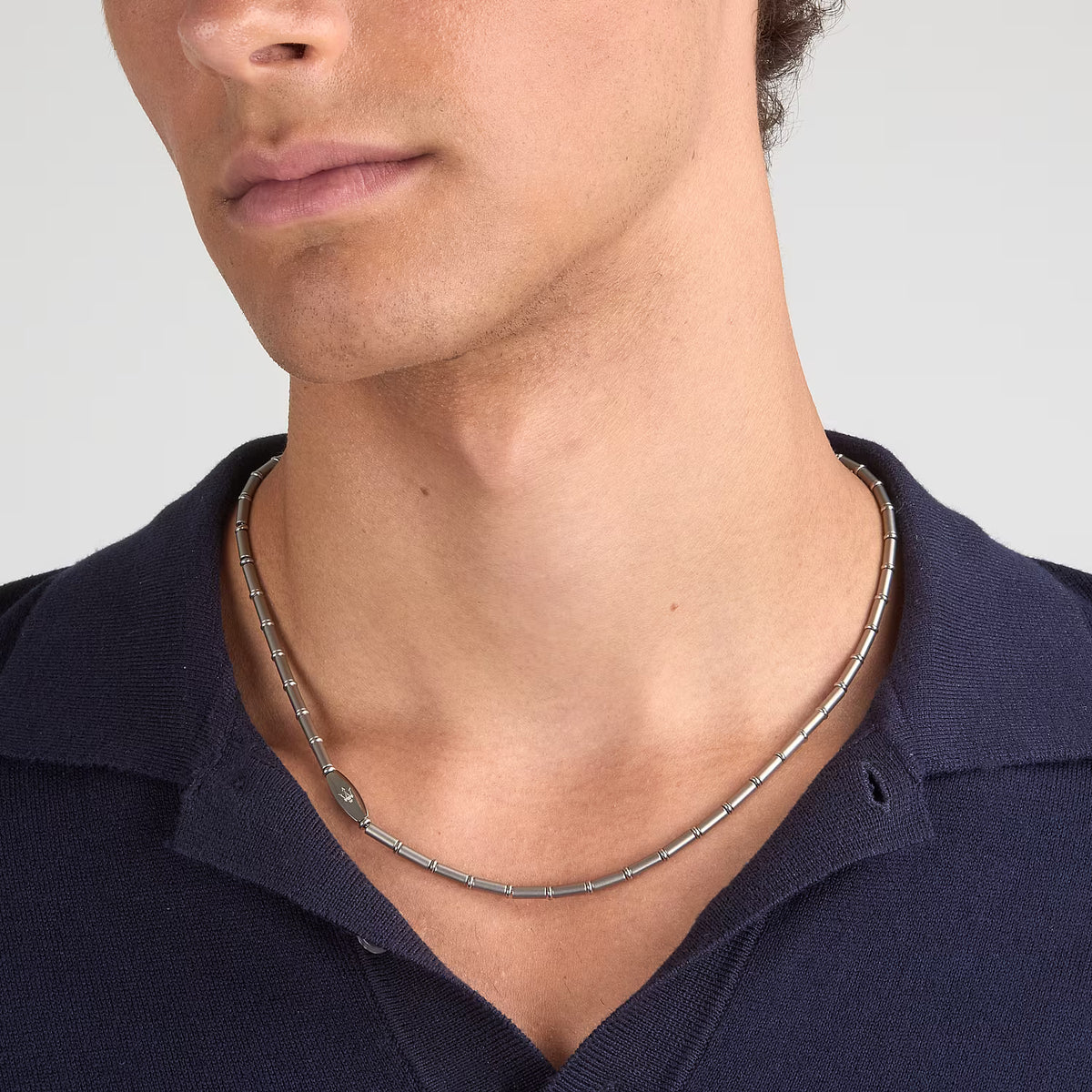 Collana Uomo Maserati Titanium JM426AXF02 a Catena in Acciaio Silver 52 cm - Maserati