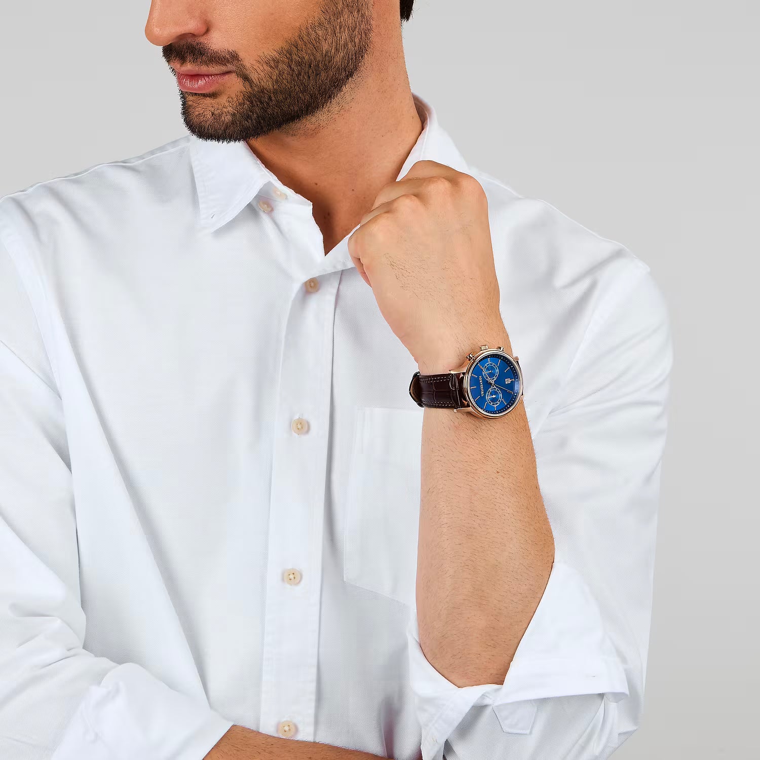 Orologio Uomo Trussardi T-Inedito in Oro Rosa e Pelle Marrone – R2451174001 - Arena Gioielli 