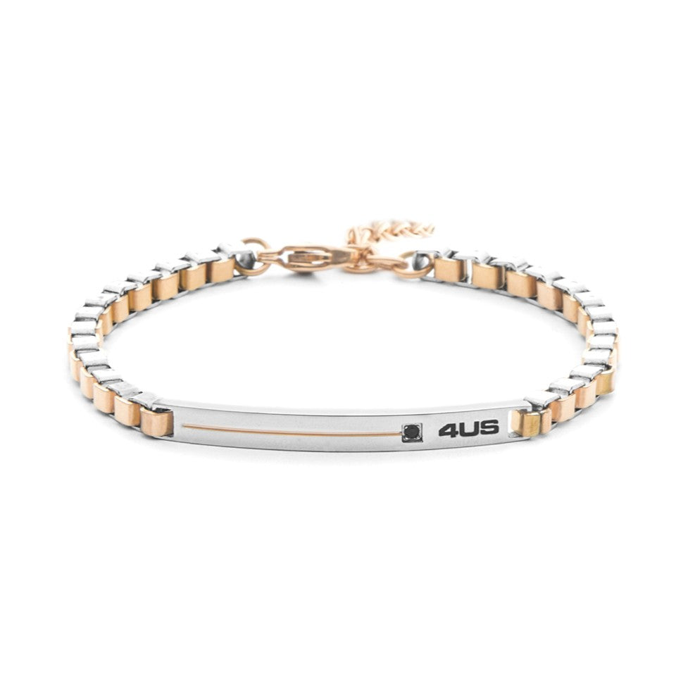 Bracciale Uomo Cesare Paciotti 4US Bicolore Oro Rosa 4UBR8478 - cesare paciotti