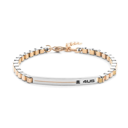 Bracciale Uomo Cesare Paciotti Bicolore Oro Rosa 4UBR8478 - Arena Gioielli - cesare paciotti