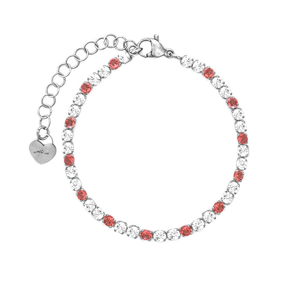 Bracciale Donna Cesare Paciotti 4US 4UBR8767W Tennis in Acciaio con Cristalli Bianchi e Rosa - Arena Gioielli