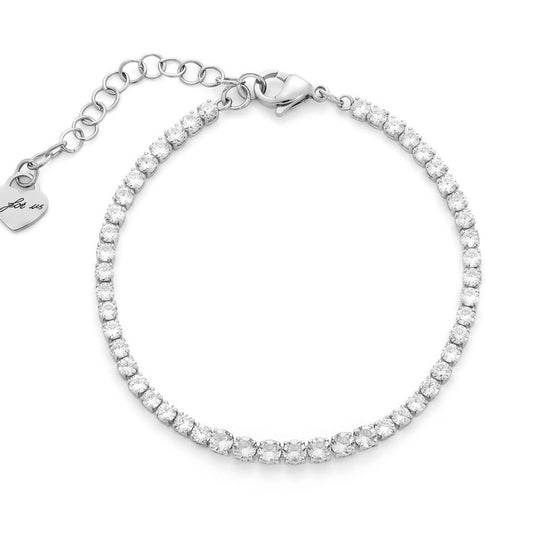 Bracciale Donna Cesare Paciotti 4US 4UBR9019W Tennis in Acciaio con Cristalli Bianchi - Arena Gioielli - cesare paciotti