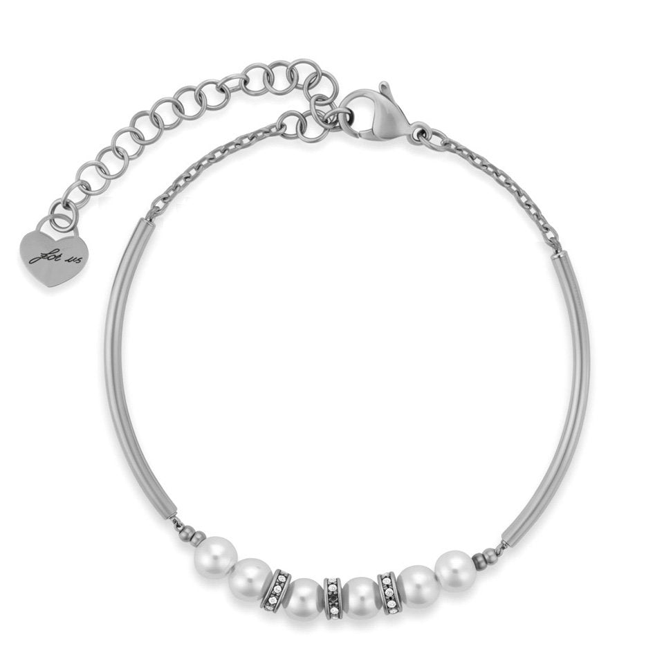 Bracciale Donna Cesare Paciotti 4US 4UBR9047W in Acciaio con Perle e Cristalli - cesare paciotti