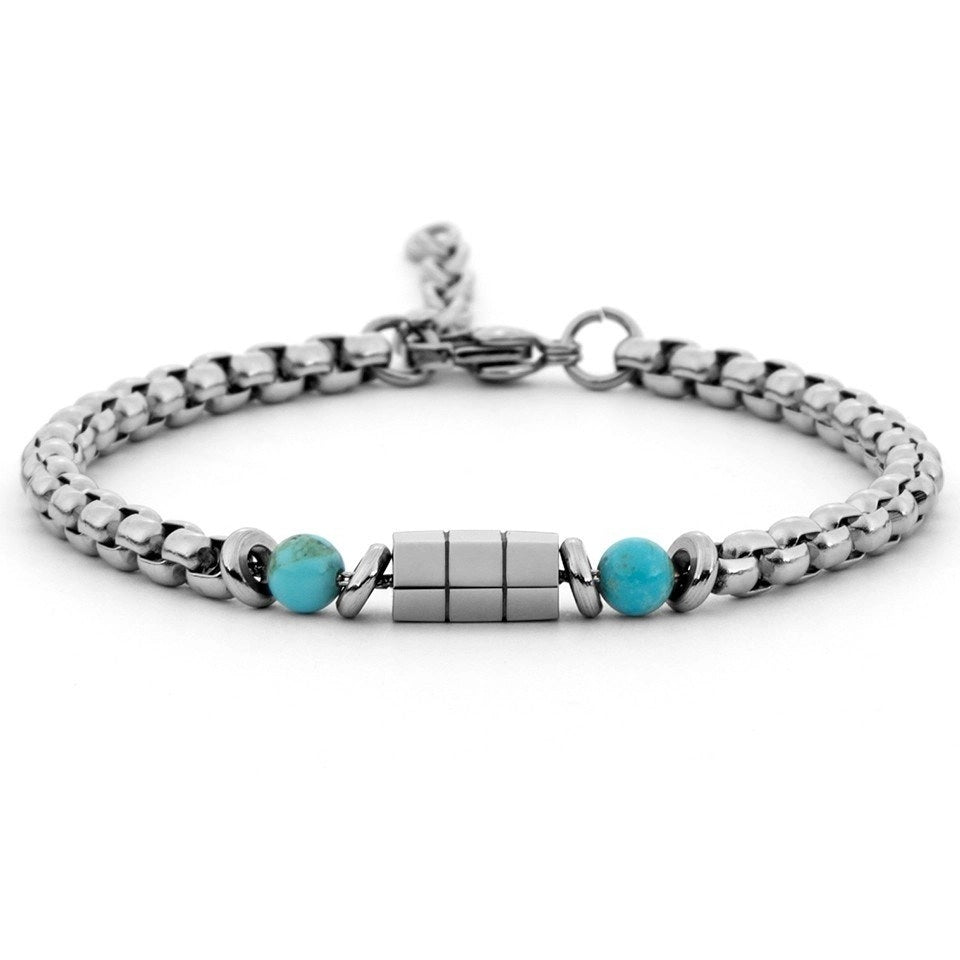 Bracciale Uomo 4US Cesare Paciotti in Acciaio e Pasta di Turchese – 4UBR8058 - cesare paciotti