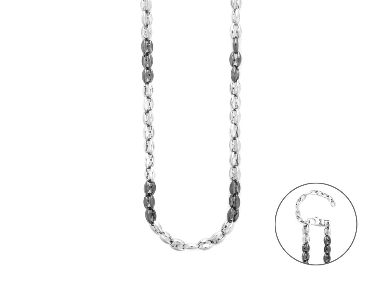 Collana Uomo Cesare Paciotti 4US Catena Maglie Bicolore Acciaio e Ruteniato 4UCL8527 - cesare paciotti