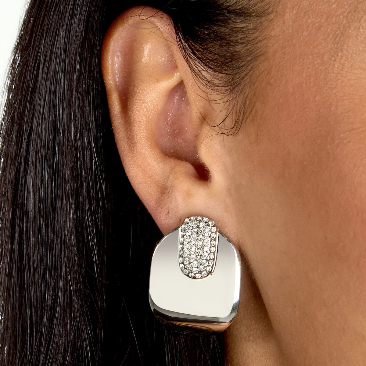 Orecchini Donna Morellato Vintage SAZJ21 a Lobo in Acciaio Silver con Cristalli Bianchi 31 mm - Morellato