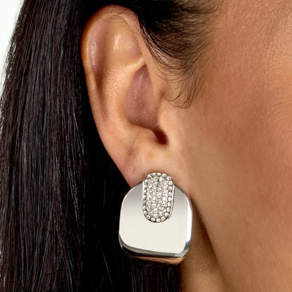 Orecchini Donna Morellato Vintage SAZJ21 a Lobo in Acciaio Silver con Cristalli Bianchi 31 mm