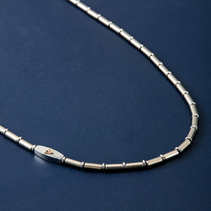Collana Uomo Maserati Titanium JM426AXF02 a Catena in Acciaio Silver 52 cm