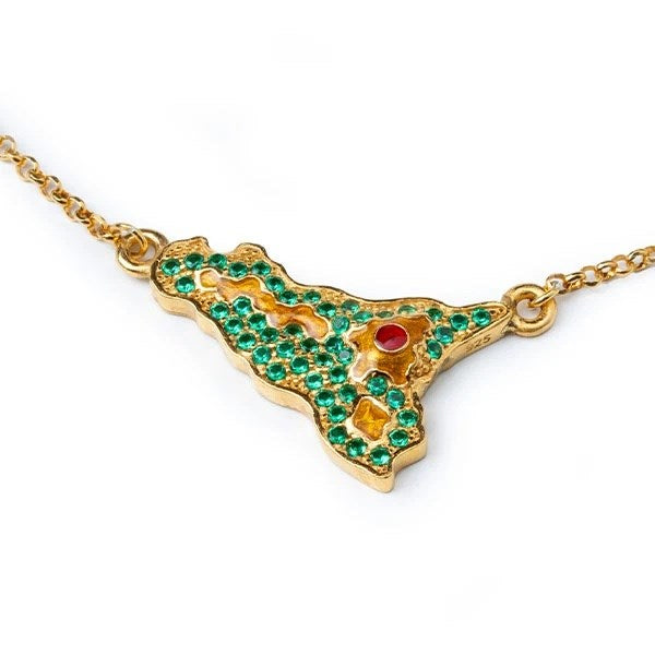 Collana Donna Isola Bella Sicilia Lapilli 60000135 Placcata Oro 24kt con Smalti e Cubic Zirconia - Arena Gioielli