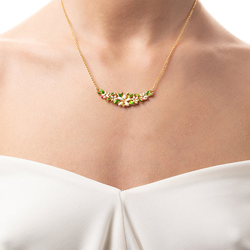 Collana Donna Isola Bella Mini Collier Gelsomino 60000154 Placcata Oro con Smalti Dipinti a Mano - Arena Gioielli - Isola bella