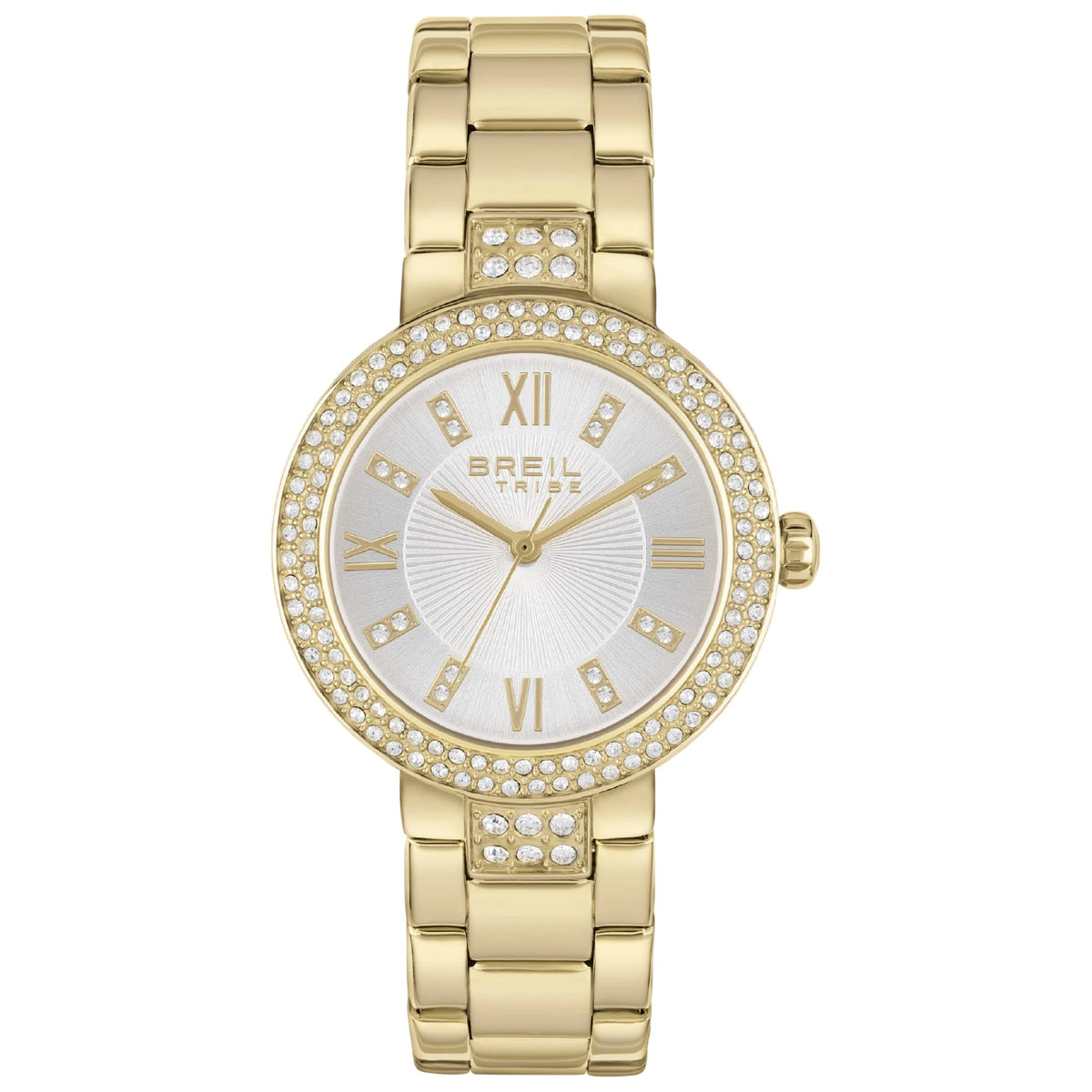 Orologio Solo Tempo Donna Breil Tribe Dance Floor EW0561 in Acciaio IP Gold con Cristalli e Quadrante Bianco - Breil